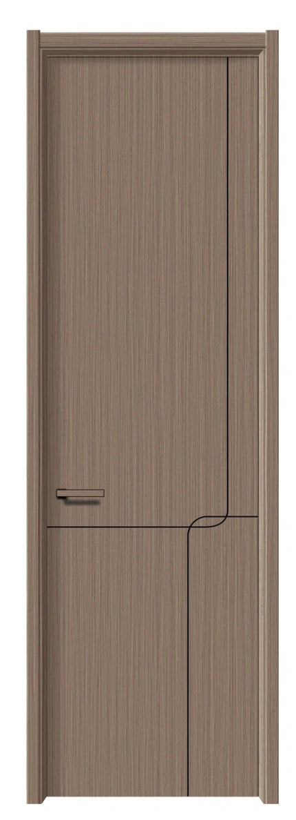 Front reference showing the complete curved line pattern on a woodgrain door